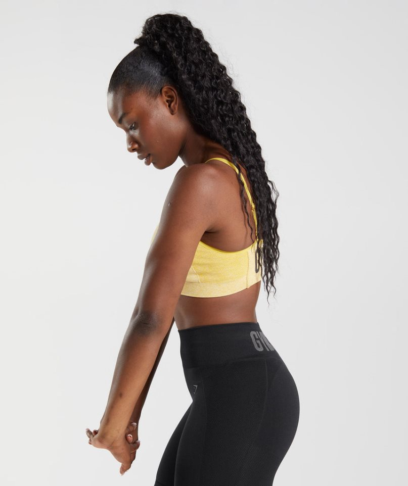 Women's Gymshark Flex Strappy Sports Bra Yellow | CA 0368D5